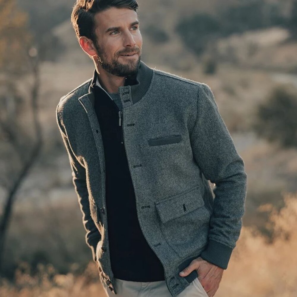 The Normal Brand Wool Blend Bomber Jacket - Charcoal
